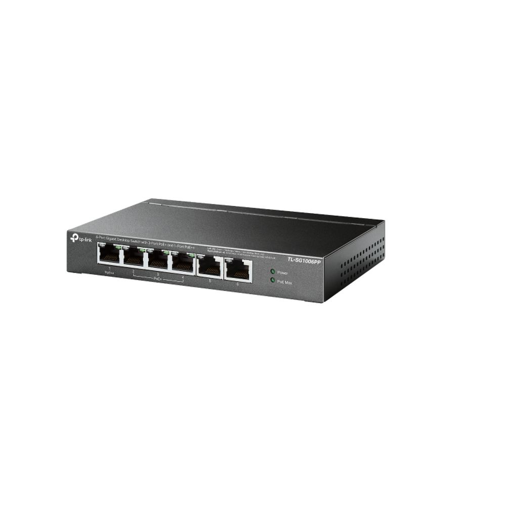 6-Port Gigabit Desktop Switch with 3-Port PoE+ and 1-Port PoE++ 6-Port Gigabit Desktop Switch with 3-Port PoE+ and 1-Port PoE++