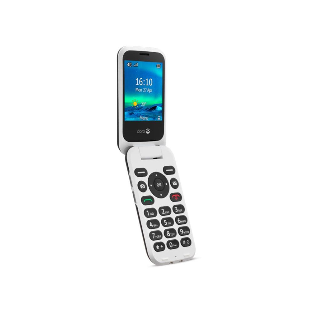 Doro - 4G Simple Flip Phone (Black-White)