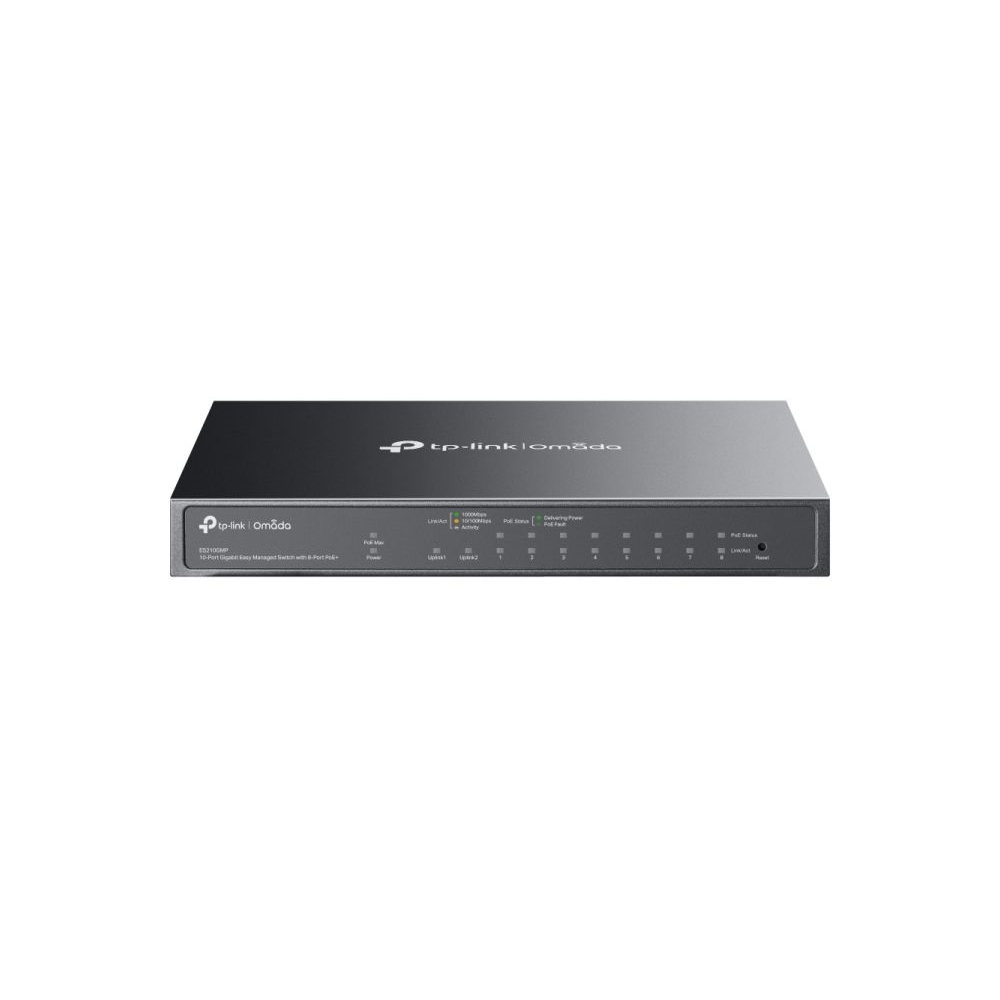 Omada 10-Port Gigabit Easy Managed Switch with 8-Port PoE+ Omada 10-Port Gigabit Easy Managed Switch with 8-Port PoE+