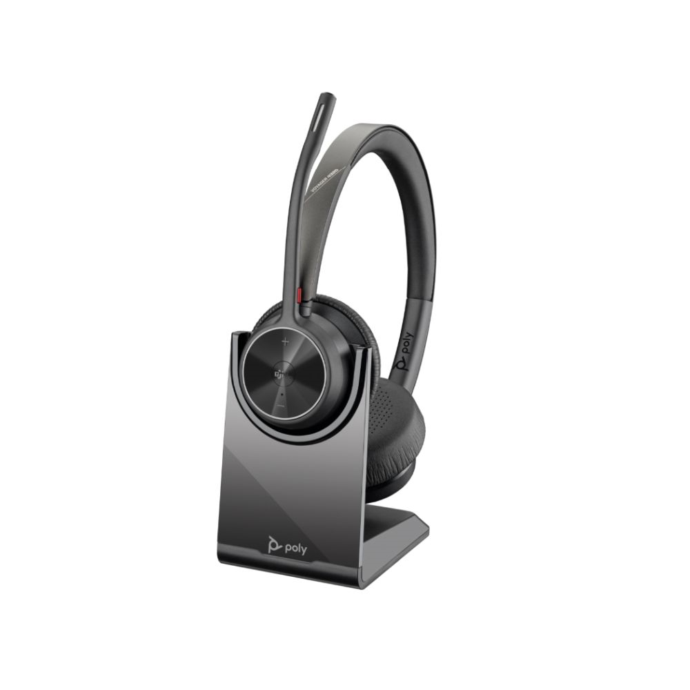 Poly BT Headset Voyager 4320 UC Stereo USB-C teams w/ Desk stand Poly BT Headset Voyager 4320 UC Stereo USB-C teams w/ Desk stand
