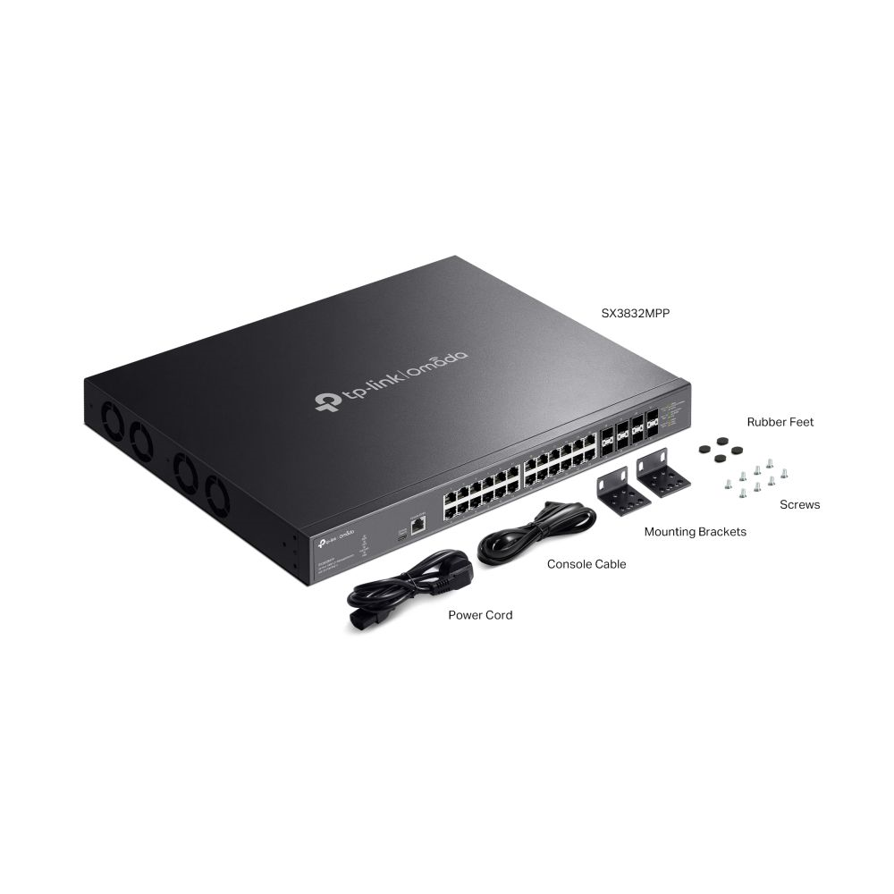 SX3832MPP Omada 32-Port 10GE L2+ Managed Switch with 24-Port PoE++