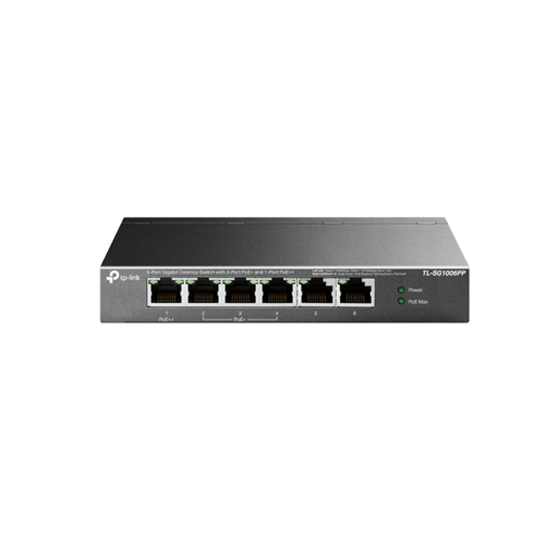 6-Port Gigabit Desktop Switch with 3-Port PoE+ and 1-Port PoE++