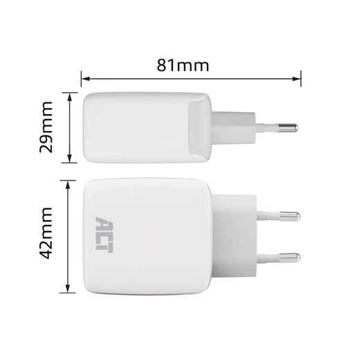 USB-C & USB-A lader 20W met Power Delivery PPS, Quick Charge, GaNFast