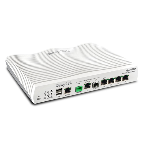 Vigor 1220 XGS-PON router, XGS-PON poort 1x 1Gbe WAN poort, 1x 10GbE WAN/LAN,