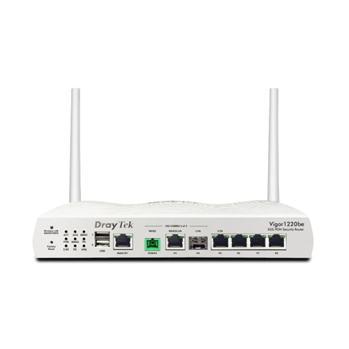 Vigor 1220be XGS-PON router, XGS-PON poort 1x 1Gbe WAN poort, 1x 10GbE WAN/LAN