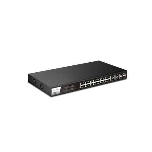 VigorSwitch P1282 24 poorts Gigabit PoE + 4 SFP Combo poorten