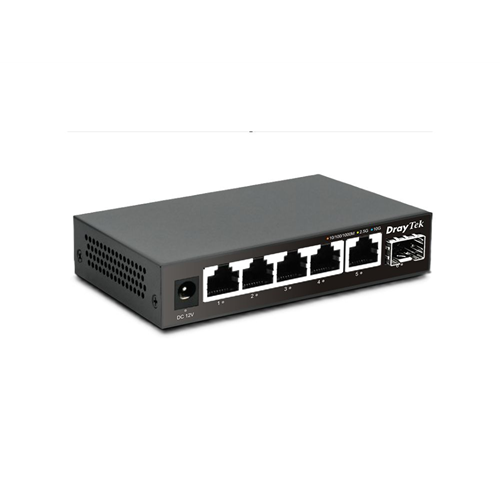 VigorSwitch Q60x 5 poorten 2,5 Gigabit + 1 SFP+  (10 Gigabit) poort, unmanaged switch